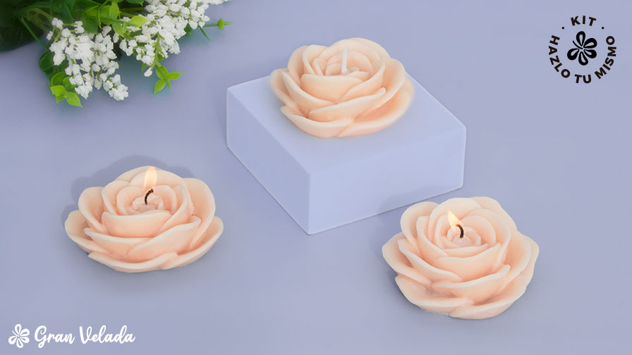 Kit cómo hacer velas en forma de flor 5